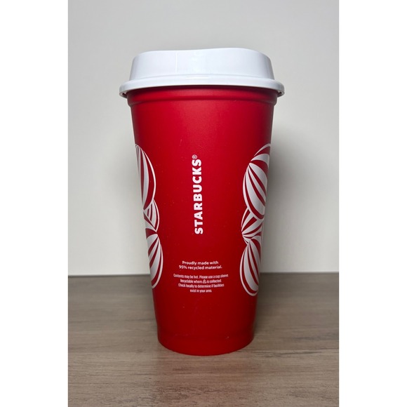 NEW Starbucks 2024 Red Holiday Christmas Reusable Coffee Tumbler 16oz With Lid - Picture 2 of 5